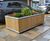 Stockport FSC timber and metal rectangular planter 1