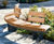 Helston - contemporary curved mild steel and timber bench 3