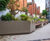 Large bespoke illuminated steel planter / benches for office courtyard 6