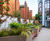 Large bespoke illuminated steel planter / benches for office courtyard 7