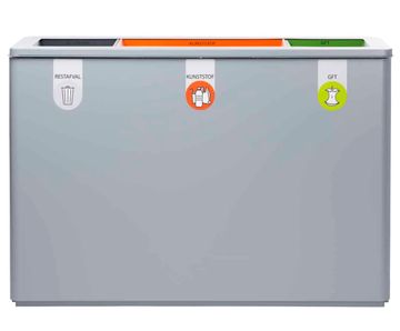Lune Amega L And XL - steel multi-stream waste separation bin for offices