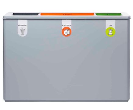 Lune Amega L And XL - steel multi-stream waste separation bin for offices