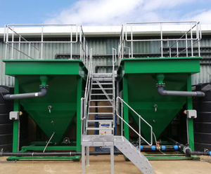 Reducing suspended solids in process water at fruit and vegetable farm