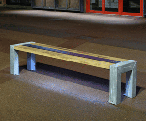 Belvedere - contemporary solar-powered timber and steel smart bench