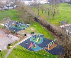 Wet pour safety surfacing installation at King George's Field, in Croydon