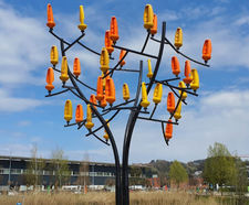 Wind Tree - customisable metal wind-powered outdoor energy generator