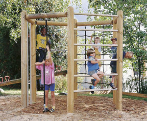 Unique hexagonal system 270 - outdoor softwood climbing and play structure