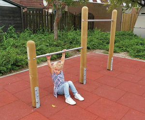 Unique two-level horizontal bars - softwood and steel gym play equipment
