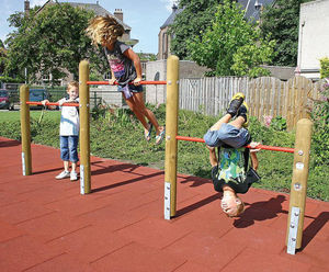 Tri-level horizontal bar anton - outdoor softwood playground equipment