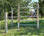 Climbing Frame With Double Horizontal Bars - larch wood outdoor gym set