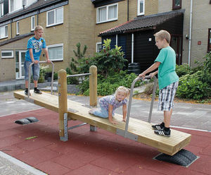 eibe stand-up seesaw - softwood playground seesaw for multiple children