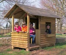 eibe playo block house with porch - softwood playhouse and garden storage