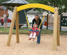 eibe lily of the valley swing - wood and steel toddler playground swing