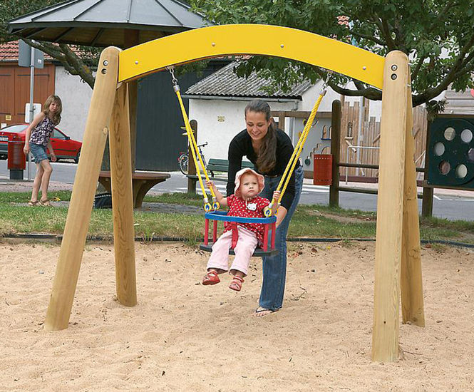 eibe lily of the valley swing - wood and steel toddler playground swing