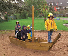 eibe rowing boat - softwood children's play sandpit and climbing structure