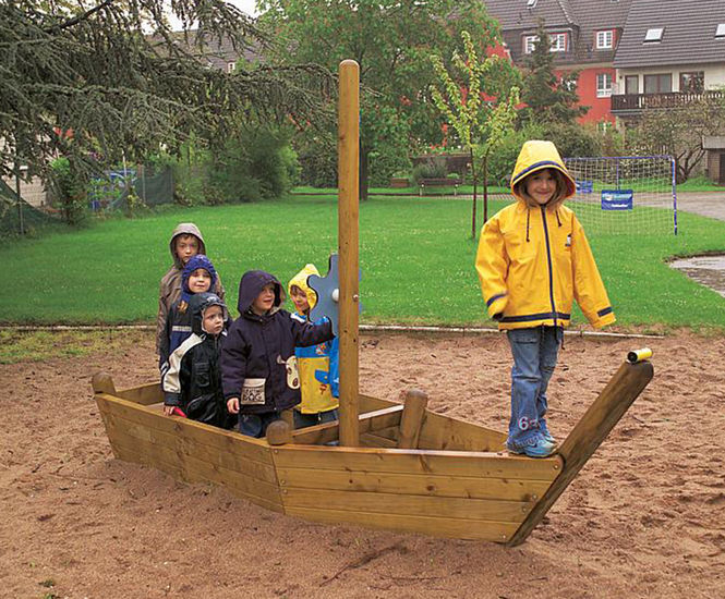 eibe rowing boat - softwood children's play sandpit and climbing structure