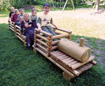eibe chain-linked train - softwood outdoor play train for playgrounds