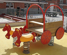 eibe multi-spring rocker covered wagon - playground spring toy for children