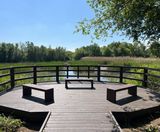 Recycled plastic platform, boardwalk and benches - RSPB Middleton Lakes - on this page