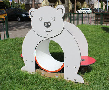 Bear Tunnel Play Unit - children's crawl tunnel made from HPL and PP