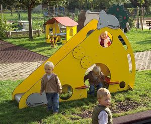 Cheese Slide - indoor playground slide with HPL and steel for kids
