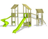 Kibo play unit, solo - outdoor wood playground for public spaces - on this page