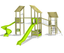 Kibo play unit, solo - outdoor wood playground for public spaces