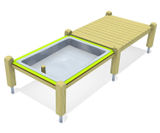 Platform with mud tub - outdoor play platform with wood and mud basin - on this page
