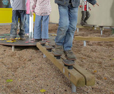 Terrapiedi balancing station - wood playground balance beam for kids