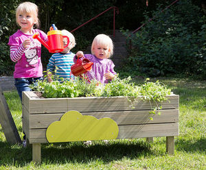 Salvia planting vat - softwood outdoor planter for children