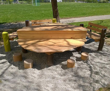 Seating Group Noa - natural robinia outdoor table and bench set