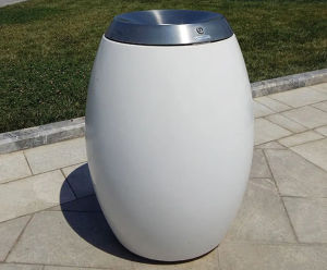 Botte - 85-litre concrete and stainless steel outdoor litter bin
