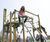 Venetos play unit - outdoor larch and steel playground climbing structure 0