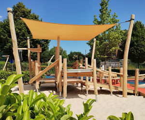 Sonya awning 3 x 3m - natural robinia wood outdoor sun shade
