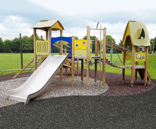 Sam play unit, solo - wood playground structure for outdoor play