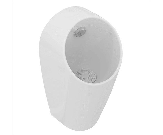 Sphero Maxi - 62cm back inlet closed shroud ceramic wall-mounted urinal