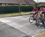 Sinusoidal Ramp - recycled rubber road speed bump for traffic calming