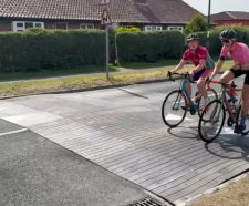 Sinusoidal Ramp - recycled rubber road speed bump for traffic calming