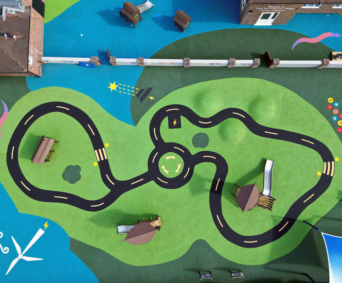 Wet pour rubber surfacing for play areas