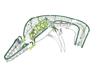 Clive the Crocodille - large rope multiplay climber for playgrounds