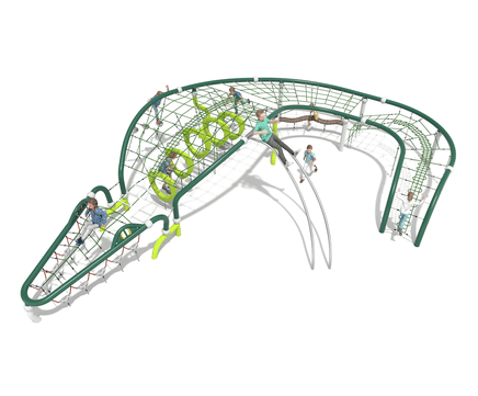 Clive the Crocodille - large rope multiplay climber for playgrounds