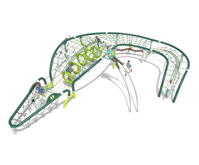 Clive the Crocodille - large rope multiplay climber for playgrounds