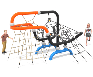 Tango the Toucan - steel and rope climbing play structure