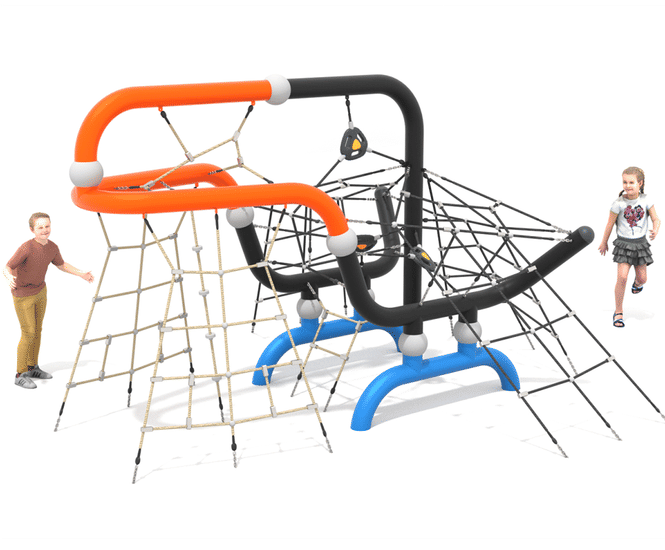 Tango the Toucan - steel and rope climbing play structure