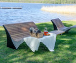 Sunbed Solberga - outdoor wood and steel sun loungers for public spaces