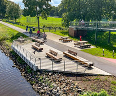 Street furniture helps transform canal into multifunctional urban space