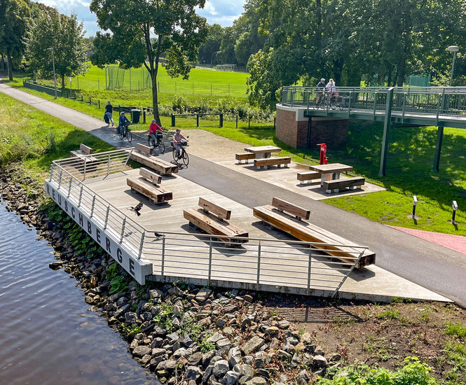 Street furniture helps transform canal into multifunctional urban space