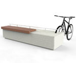 Amsterdam Comte Bike Rack - concrete bench with timber slats for bikes