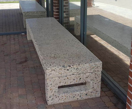 Bus Shelter Bench - concrete outdoor bus shelter & public space seating