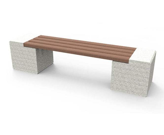 Cumbria Bench - concrete and timber outdoor public seating
